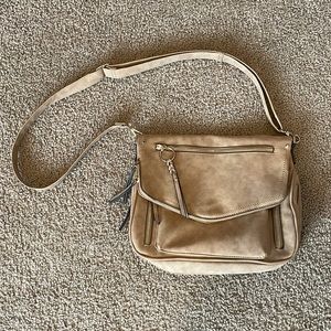Tan Suede Crossbody Bag